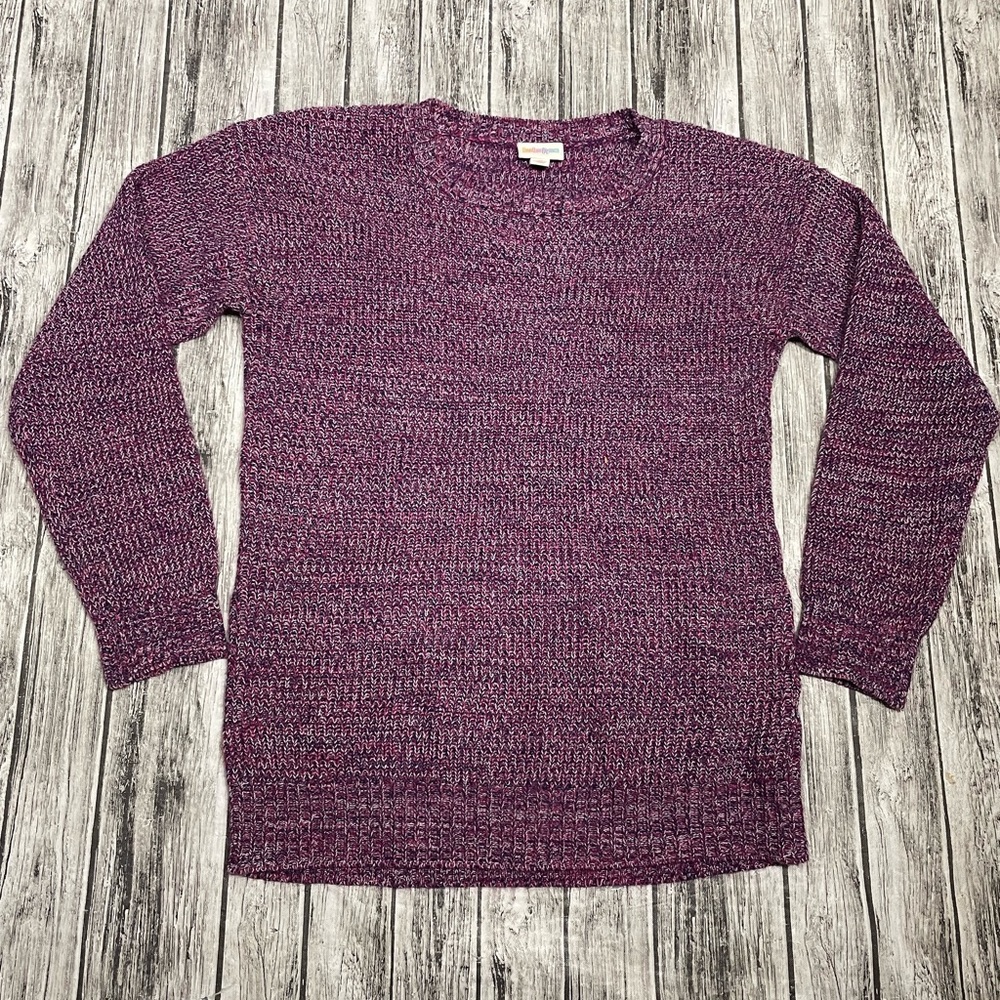 Womens Medium Lularoe Mariah Soft Faux Cashmere knit Sweater Purple Heathered